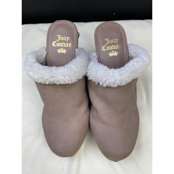 Juicy Couture Women's Tan Faux Fur Shoes/ Clogs Heels 4.5" Size 7 SKU 5496 - Picture 5 of 10